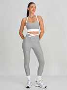 Women's Color-Block Knit Nylon Leggings Sustainable Yoga Bottoms - BERLOOK