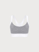 Women's Color-Block Knitted Nylon Yoga Sports Bra Sustainable Yoga Tops - BERLOOK