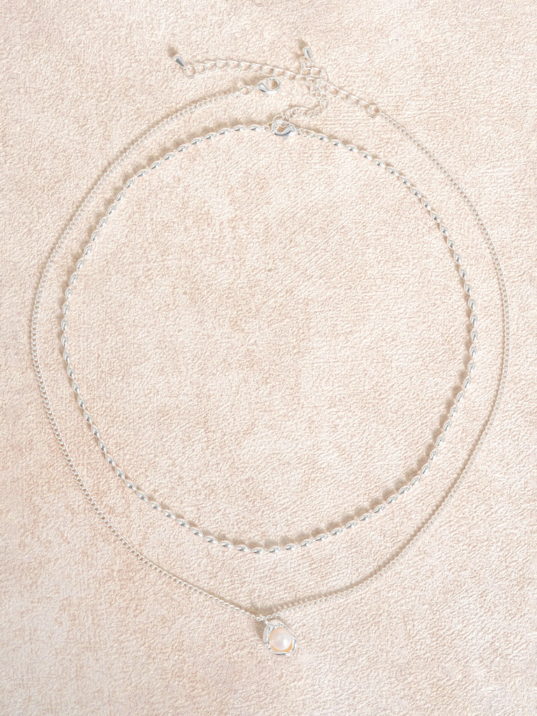 Women's Copper Pearl Necklace Silver Sustainable Necklaces - BERLOOK