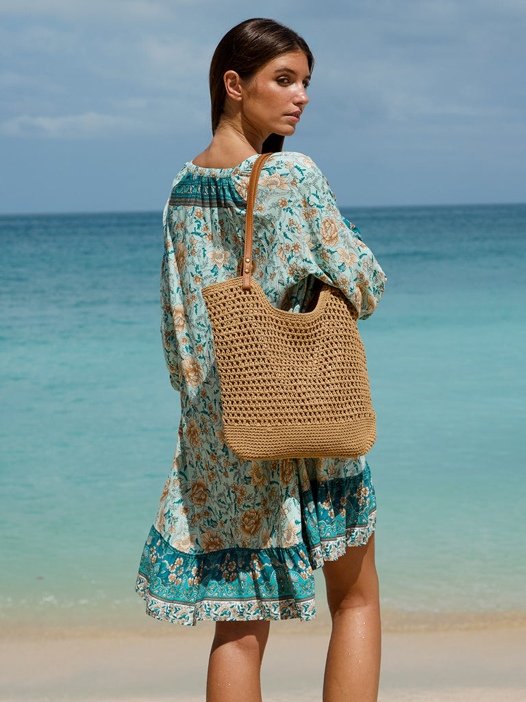 Women's Cotton Rope Woven Bag Sustainable Bags - BERLOOK
