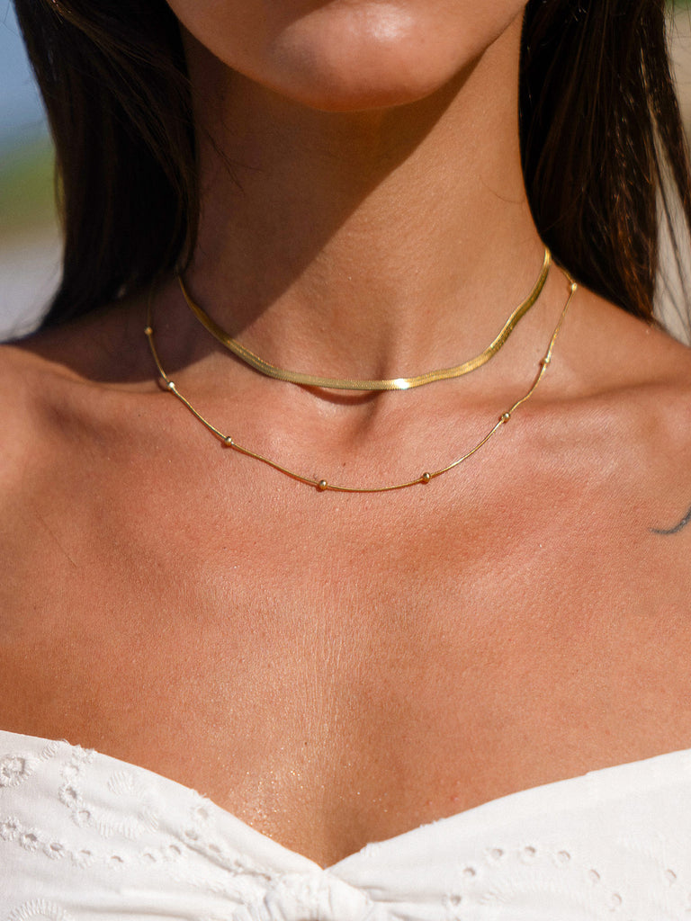 Women's Gold Titanium Steel Double Layer Necklace Sustainable Necklaces - BERLOOK