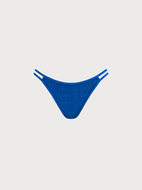 Women's Knit Nylon Bikini Bottom Blue Sustainable Bikinis - BERLOOK
