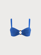 Women's Knit Nylon Bikini Top Blue Sustainable Bikinis - BERLOOK