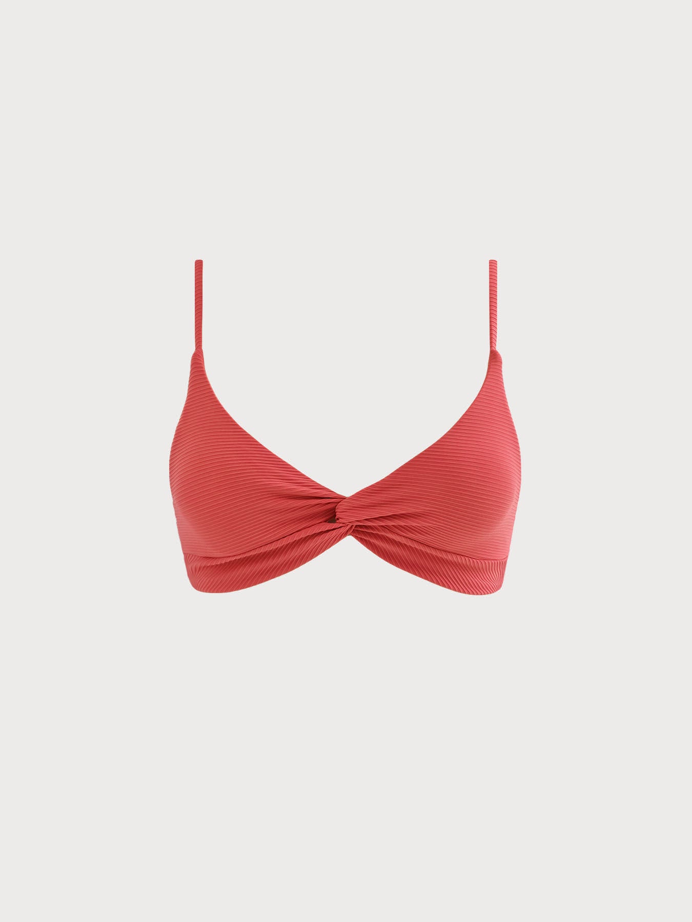 Women's Knit Nylon Bikini Top Red Sustainable Bikinis - BERLOOK