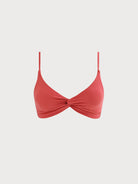 Women's Knit Nylon Bikini Top Red Sustainable Bikinis - BERLOOK