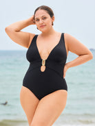 Women's Knit Nylon Plus-Size One-Piece Swimsuit Sustainable Plus Size One-Pieces - BERLOOK