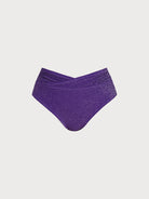 Women's Knit Nylon Plus Size Bikini Bottom Purple Sustainable Plus Size Bikinis - BERLOOK