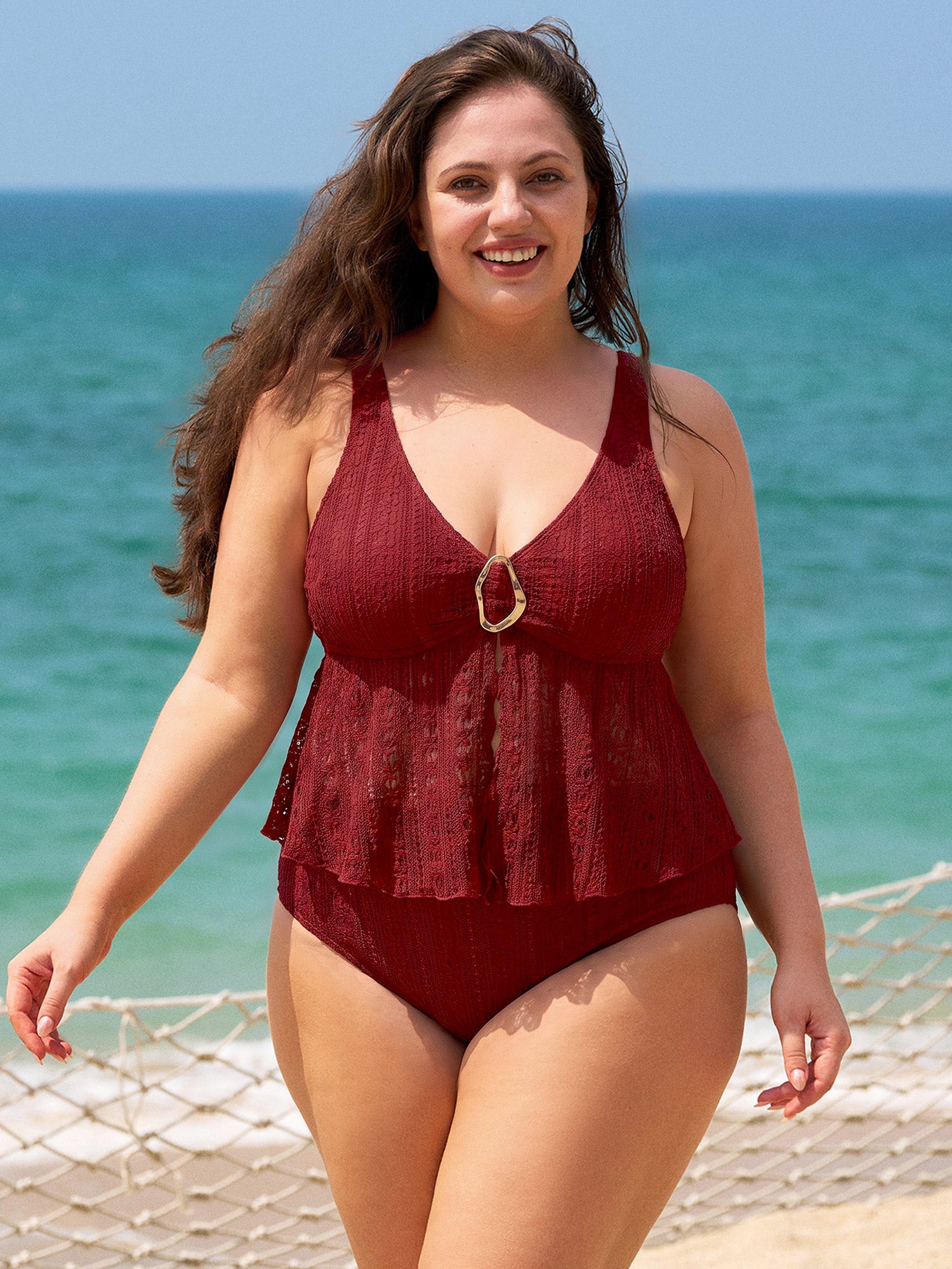 Women's Knit Nylon Plus Size Bikini Bottom Sustainable - BERLOOK