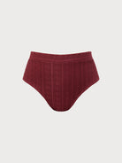 Women's Knit Nylon Plus Size Bikini Bottom Wine Red Sustainable - BERLOOK