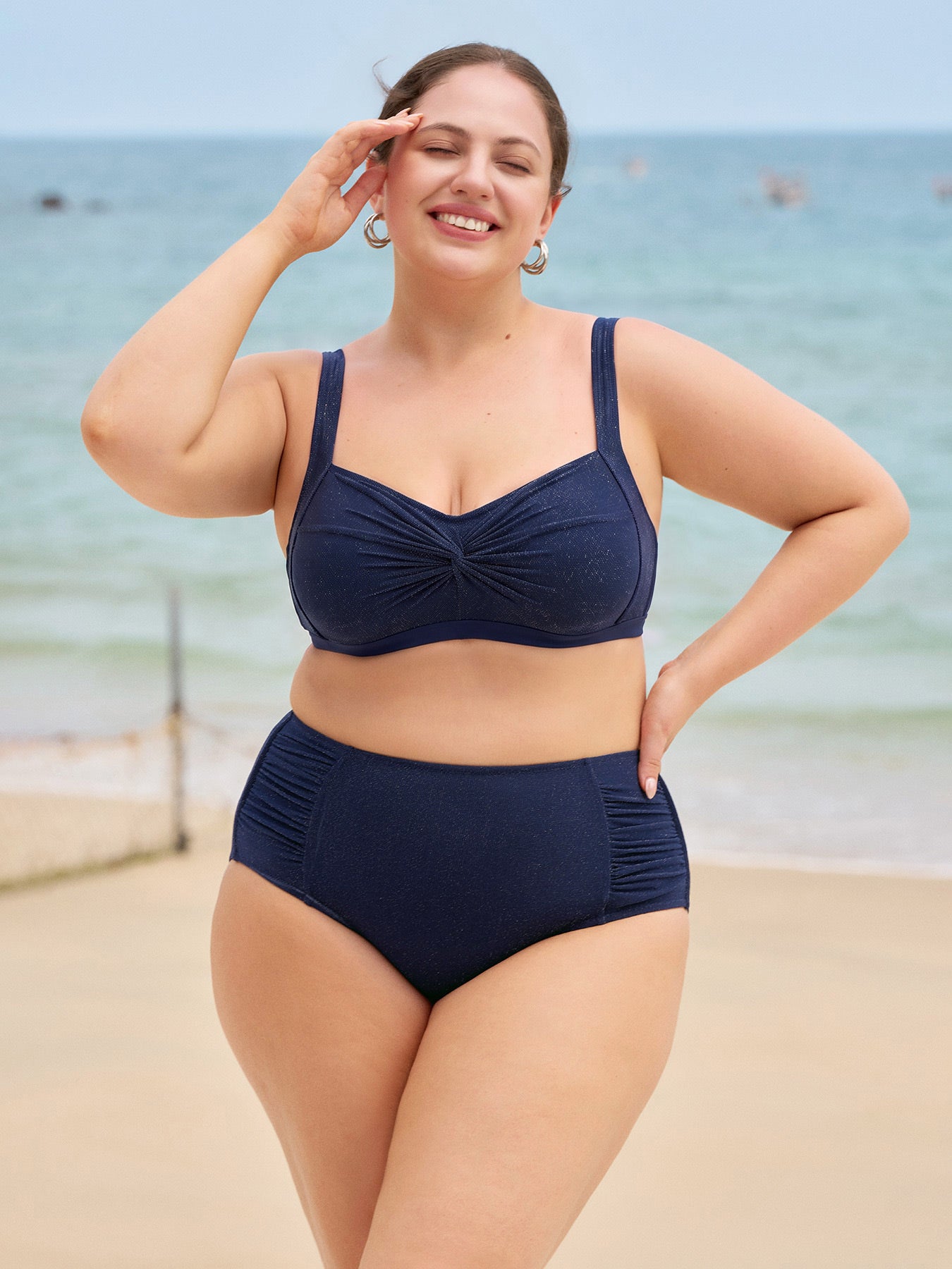 Women's Knit Nylon Plus Size Bikini Bottoms Sustainable Plus Size Bikinis - BERLOOK