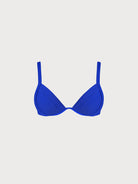 Women's Knit Nylon Plus Size Bikini Top Blue Sustainable Plus Size Bikinis - BERLOOK