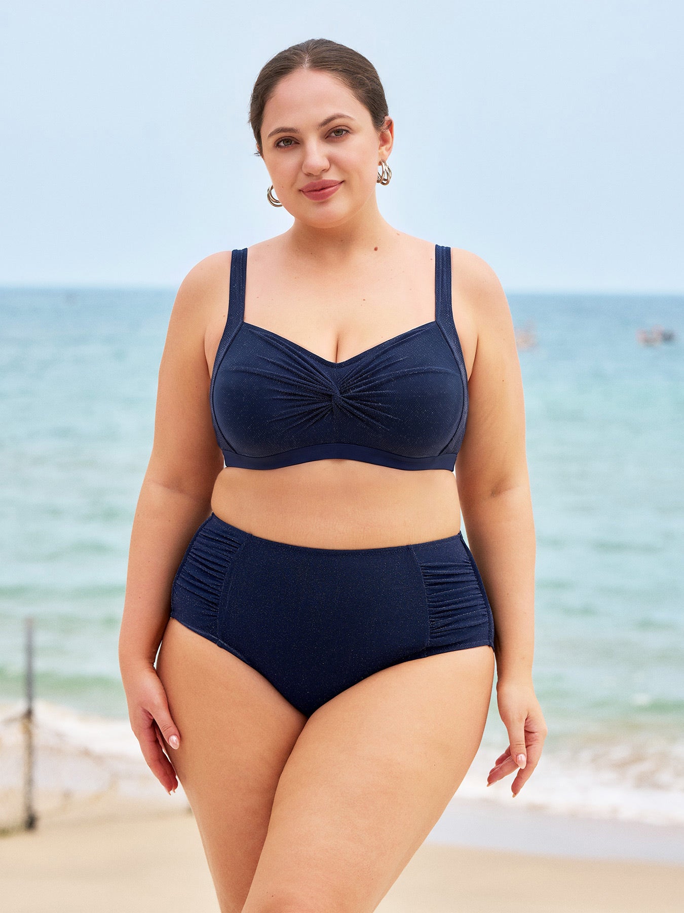 Women's Knit Nylon Plus Size Bikini Tops Sustainable Plus Size Bikinis - BERLOOK