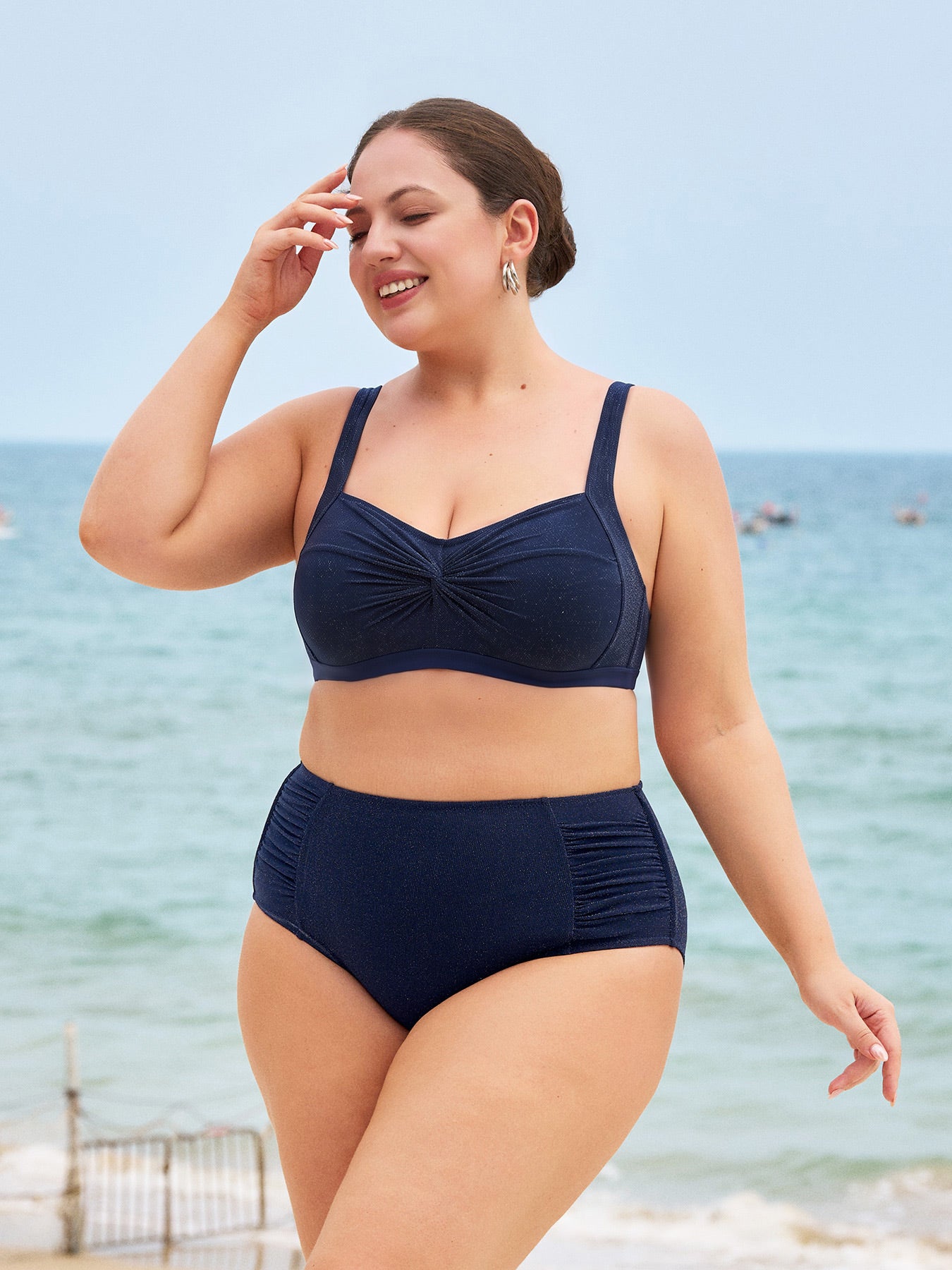 Women's Knit Nylon Plus Size Bikini Tops Sustainable Plus Size Bikinis - BERLOOK