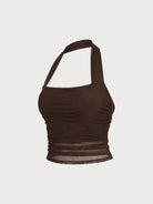 Women's Knit Nylon Sports Bra Sustainable Yoga Tops - BERLOOK