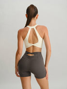 Women's Knit Nylon Sports Bra Sustainable Yoga Tops - BERLOOK