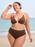 Women's Knit Polyester Bikini Top Sustainable Plus Size Bikinis - BERLOOK