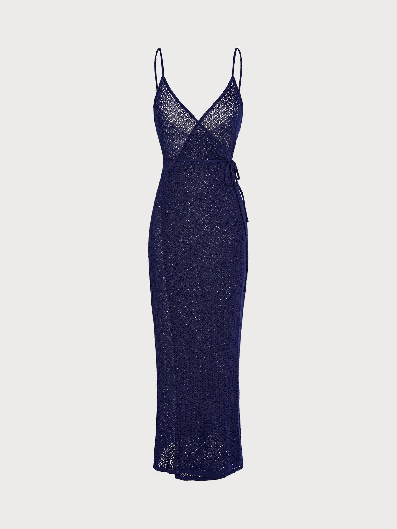 Women's Knit Viscose Overlay Top and Bottom Navy Sustainable Cover-ups - BERLOOK
