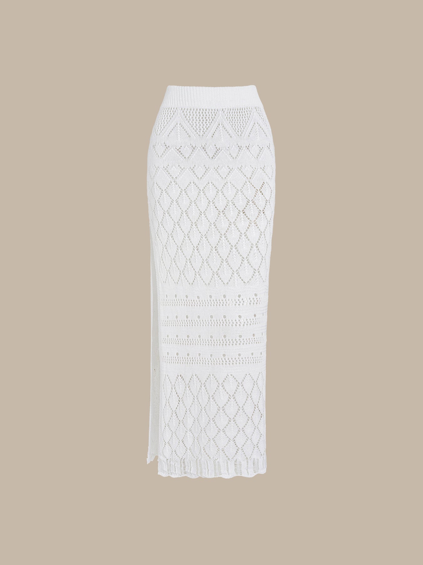 Women's Knitted Acrylic Pullover White Sustainable Cover-ups - BERLOOK