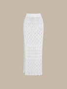 Women's Knitted Acrylic Pullover White Sustainable Cover-ups - BERLOOK
