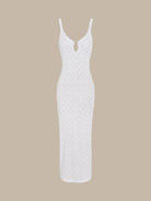 Women's Knitted Beach Dress White Sustainable Cover-ups - BERLOOK