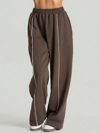 Women's Knitted Cotton Pants Dark Coffee Sustainable Yoga Bottoms - BERLOOK