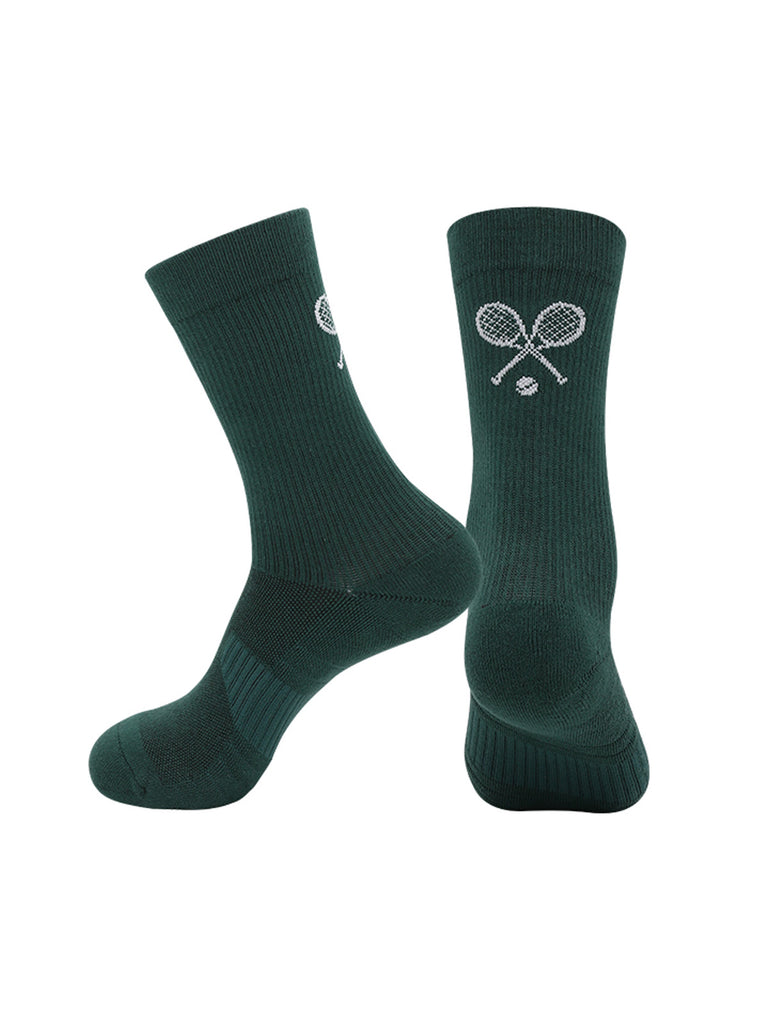 Women's Knitted Cotton Socks Dark Green Sustainable Socks - BERLOOK