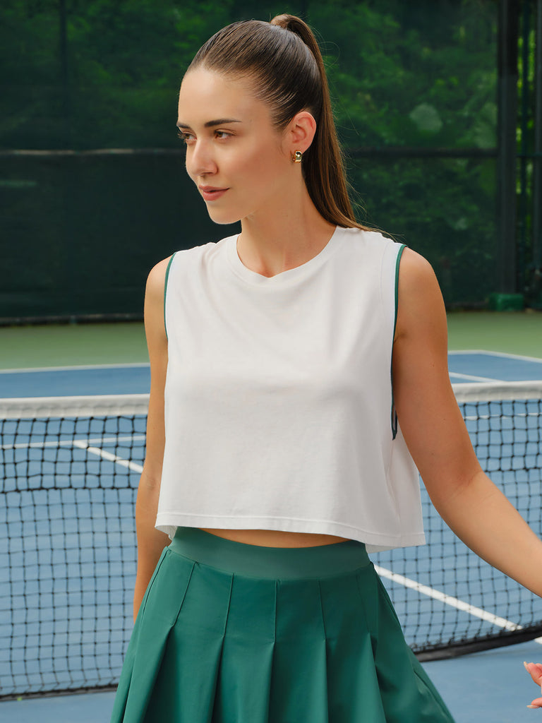 Women's Knitted Cotton Yoga Tank Top Sustainable Yoga Tops - BERLOOK