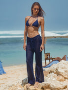 Women's Knitted Mesh Straight Leg Pants Sustainable - BERLOOK