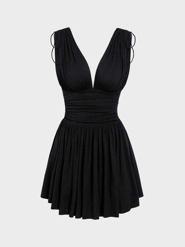Women's Knitted Modal Cover-up Dress Black Sustainable Beach Dress - BERLOOK