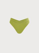 Women's Knitted Nylon Bikini Bottom Light Green Sustainable Bikinis - BERLOOK