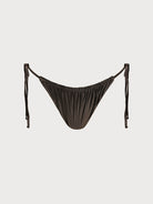 Women's Knitted Nylon Bikini Bottoms Dark Coffee Sustainable Bikinis - BERLOOK