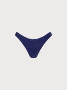 Women's Knitted Nylon Bikini Bottoms Navy Sustainable - BERLOOK
