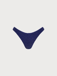Women's Knitted Nylon Bikini Bottoms Navy Sustainable - BERLOOK
