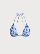 Women's Knitted Nylon Bikini Top Blue Sustainable Bikinis - BERLOOK