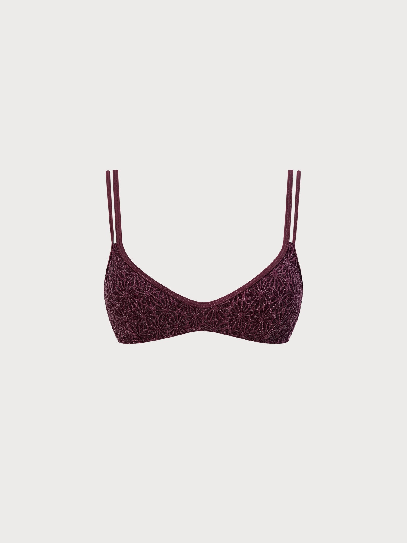 Women's Knitted Nylon Bikini Top Dark Coffee Sustainable Bikinis - BERLOOK