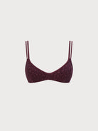 Women's Knitted Nylon Bikini Top Dark Coffee Sustainable Bikinis - BERLOOK