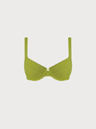 Women's Knitted Nylon Bikini Top Light Green Sustainable Bikinis - BERLOOK