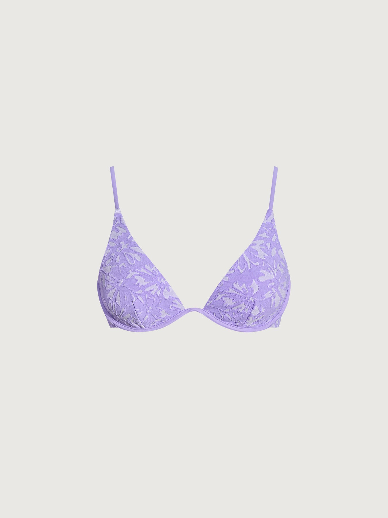 Women's Knitted Nylon Bikini Top Light Purple Sustainable Bikinis - BERLOOK