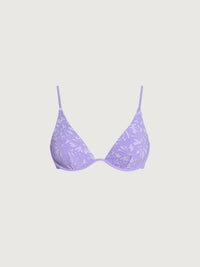 Women's Knitted Nylon Bikini Top Light Purple Sustainable Bikinis - BERLOOK