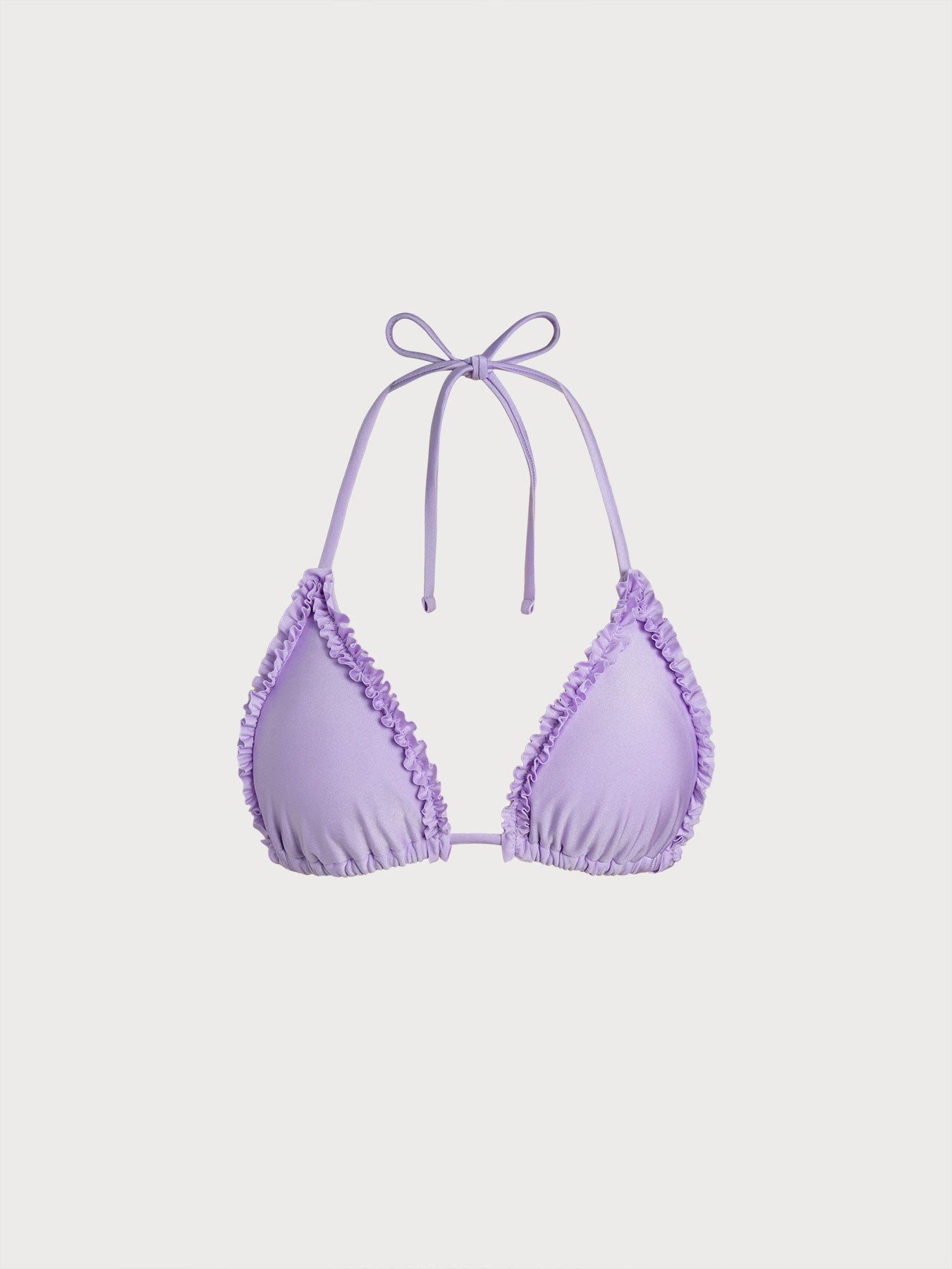 Women's knitted nylon bikini top Purple Sustainable Bikinis - BERLOOK