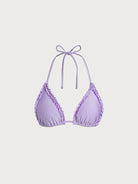 Women's knitted nylon bikini top Purple Sustainable Bikinis - BERLOOK