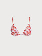 Women's Knitted Nylon Bikini Top Red Sustainable Bikinis - BERLOOK
