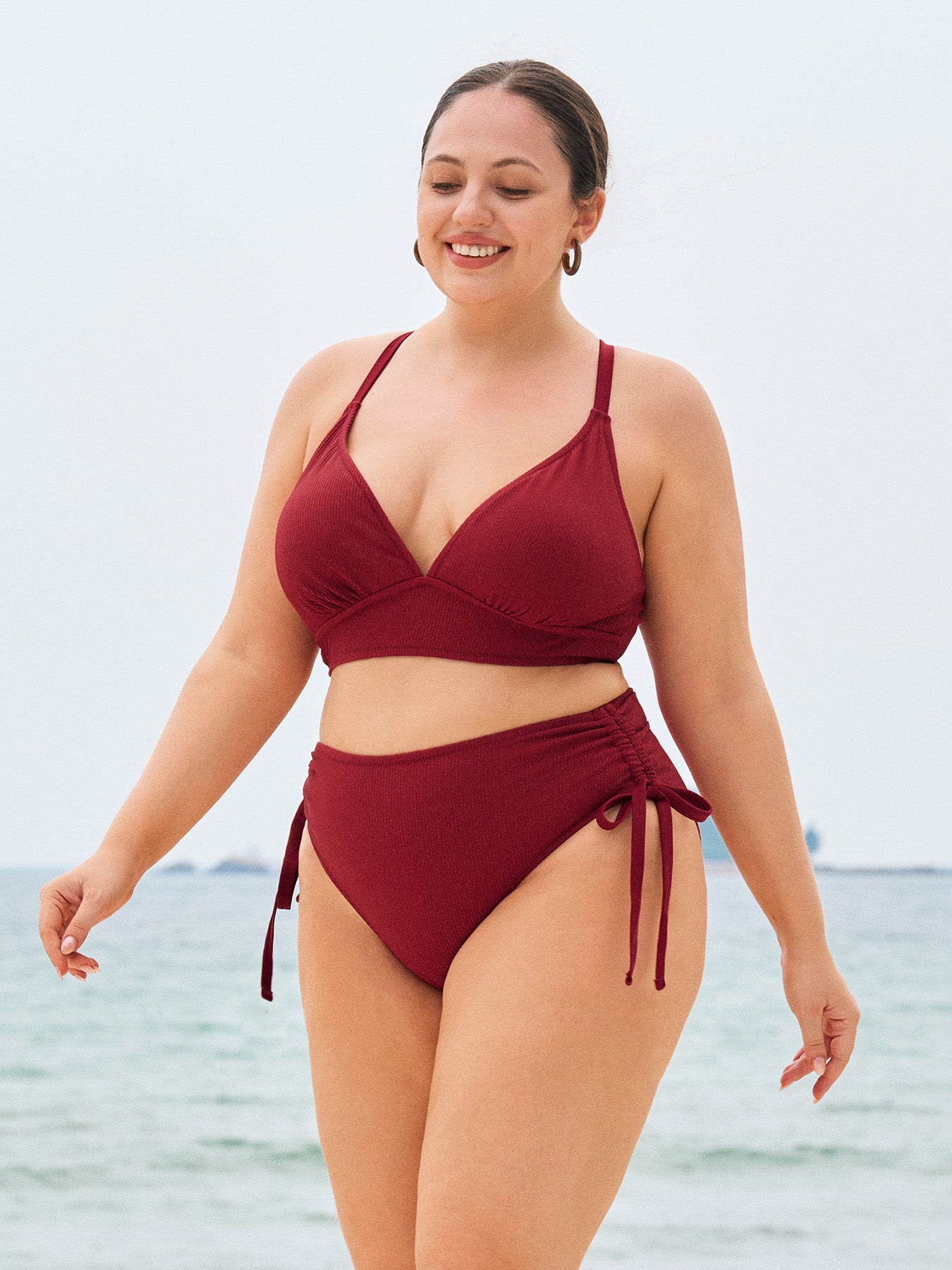 Women's Knitted Nylon Bikini Top Sustainable Plus Size Bikinis - BERLOOK