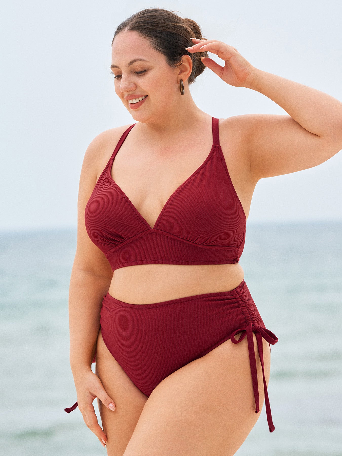 Women's Knitted Nylon Bikini Top Sustainable Plus Size Bikinis - BERLOOK