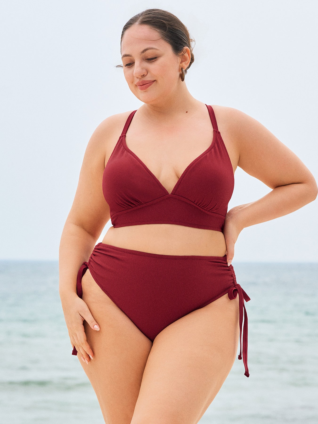 Women's Knitted Nylon Bikini Top Sustainable Plus Size Bikinis - BERLOOK