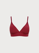 Women's Knitted Nylon Bikini Top Wine Red Sustainable Plus Size Bikinis - BERLOOK