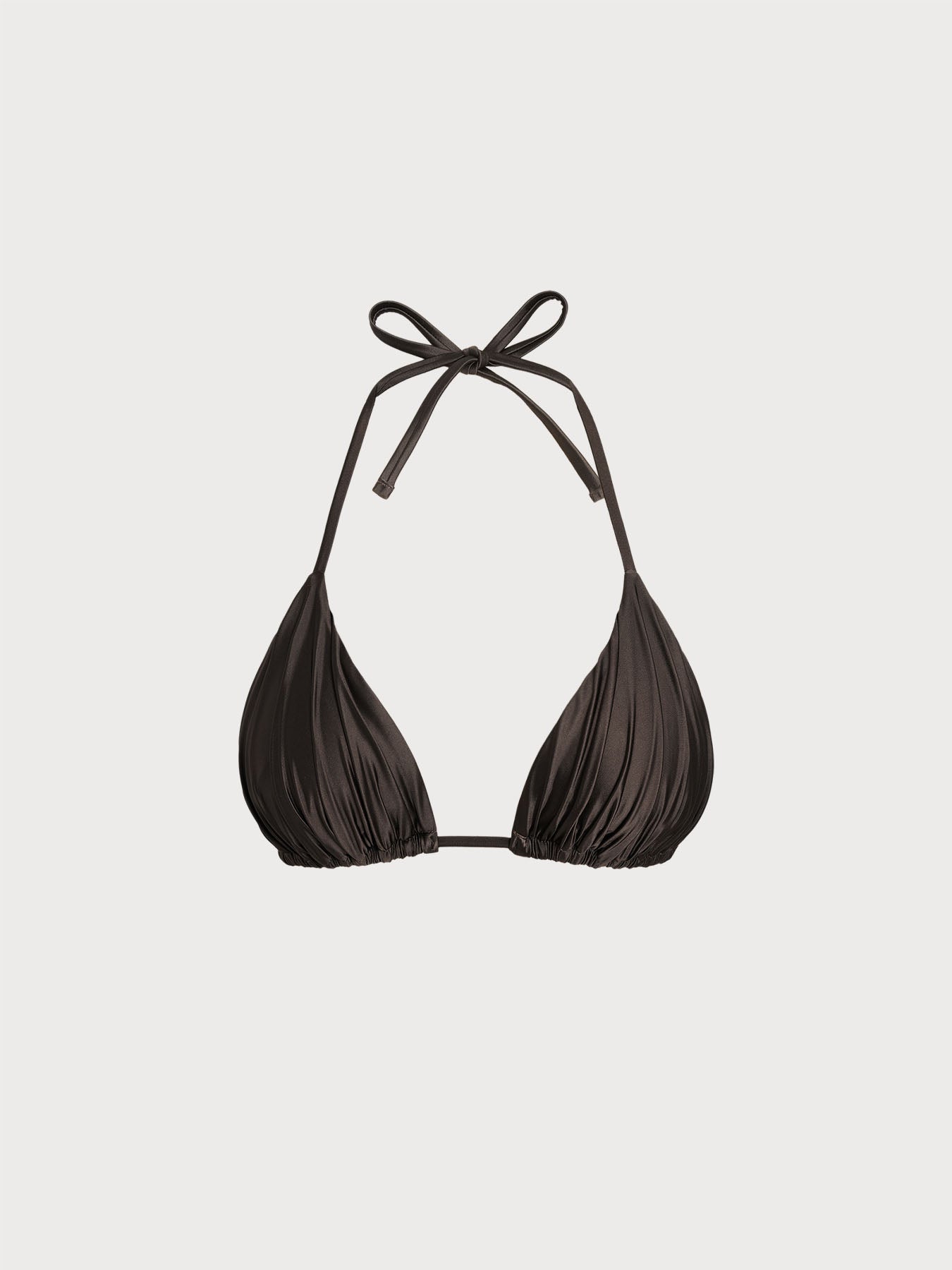 Women's Knitted Nylon Bikini Tops Dark Coffee Sustainable Bikinis - BERLOOK