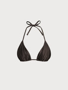 Women's Knitted Nylon Bikini Tops Dark Coffee Sustainable Bikinis - BERLOOK
