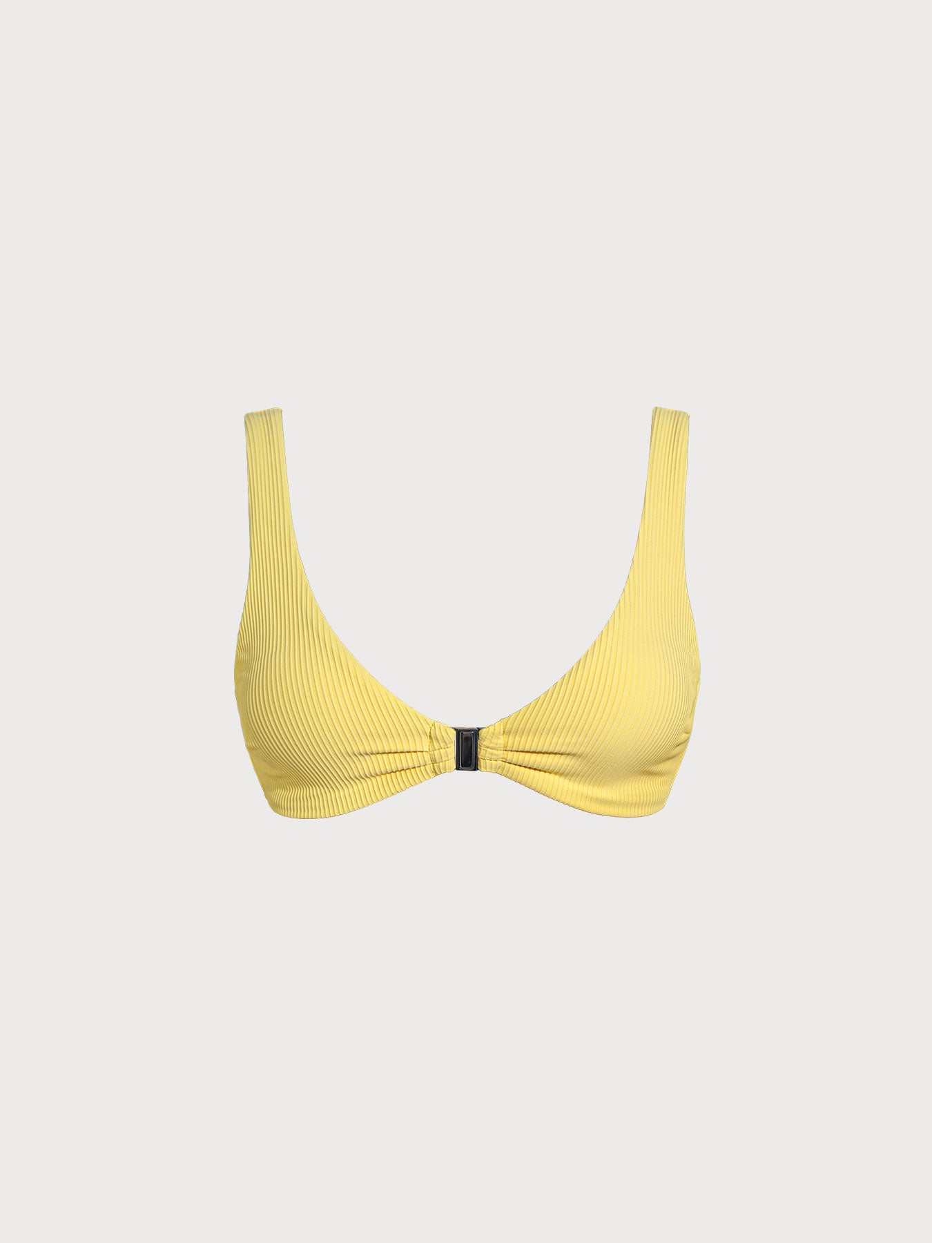 Women's Knitted Nylon Bikini Tops Yellow Sustainable Bikinis - BERLOOK