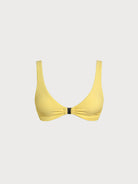 Women's Knitted Nylon Bikini Tops Yellow Sustainable Bikinis - BERLOOK